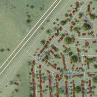 Second close-up of the map of Woodland Park, Nebraska print showing more streets and buildings
