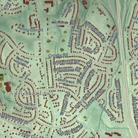 Second close-up of the map of Woodlawn, Maryland print showing more streets and buildings
