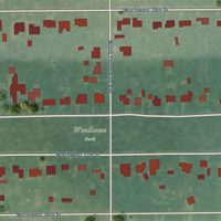 Second close-up of the map of Woodlawn Park, Oklahoma print showing more streets and buildings