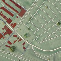 Second close-up of the map of Woodmere, Maryland print showing more streets and buildings