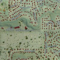 Second close-up of the map of Woodmoor, Colorado print showing more streets and buildings