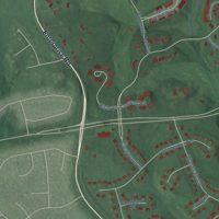Second close-up of the map of Woodmore, Maryland print showing more streets and buildings