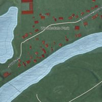Second close-up of the map of Woodsdale, Ohio print showing more streets and buildings
