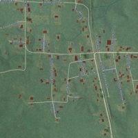 Second close-up of the map of Woodson, Arkansas print showing more streets and buildings