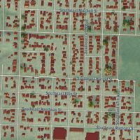 Second close-up of the map of Woodstock, Oregon print showing more streets and buildings