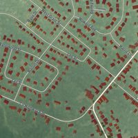 Second close-up of the map of Woodstown, New Jersey print showing more streets and buildings