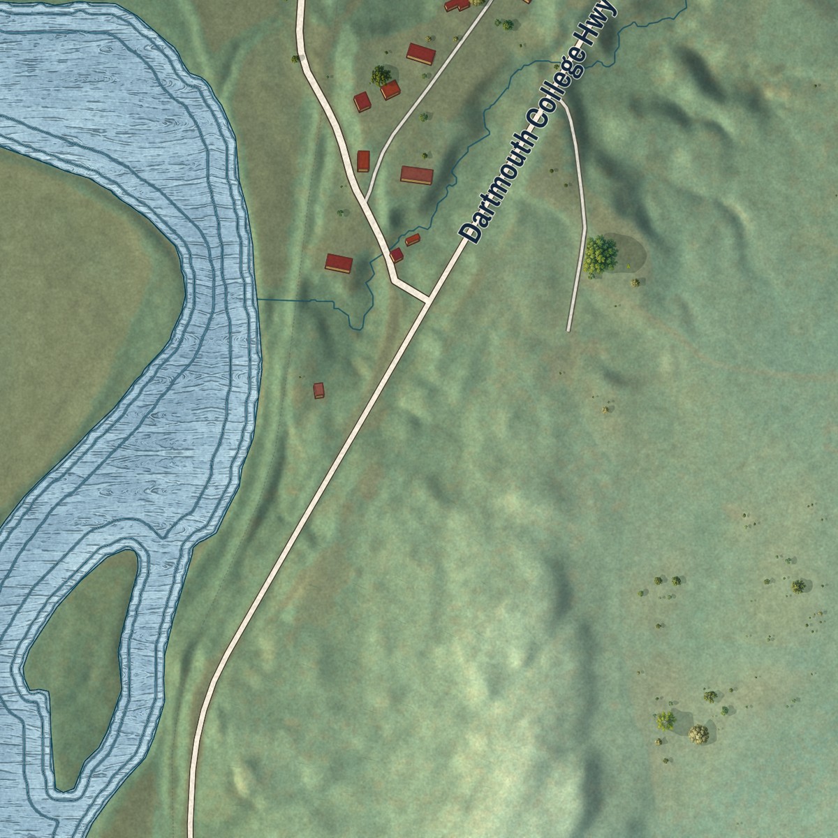 Second close-up of the map of Woodsville, New Hampshire print showing more streets and buildings