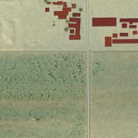 Second close-up of the map of Woodville, California print showing more streets and buildings