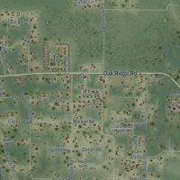 Second close-up of the map of Woodville, Florida print showing more streets and buildings
