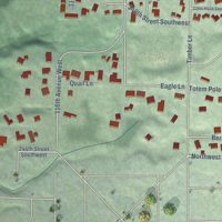 Second close-up of the map of Woodway, Washington print showing more streets and buildings