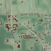 Second close-up of the map of Woodworth, Ohio print showing more streets and buildings