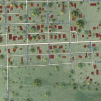 Second close-up of the map of Woonsocket, South Dakota print showing more streets and buildings