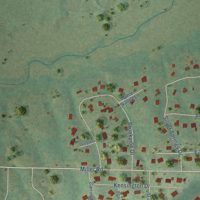 Second close-up of the map of Wooster, Arkansas print showing more streets and buildings