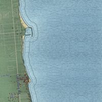 Second close-up of the map of Worth, Michigan print showing more streets and buildings