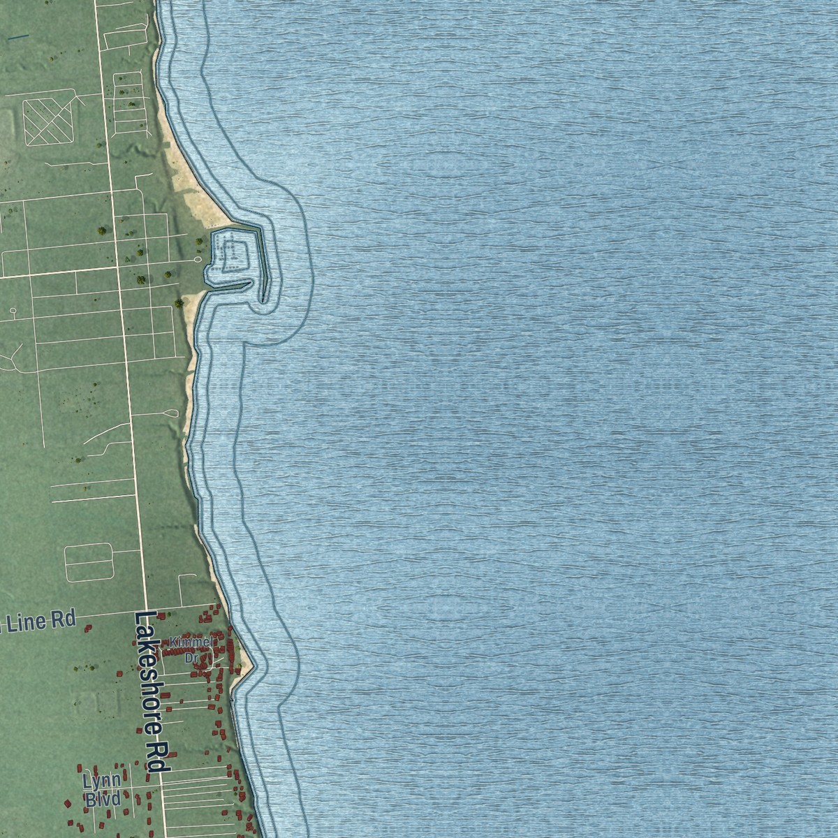 Second close-up of the map of Worth, Michigan print showing more streets and buildings