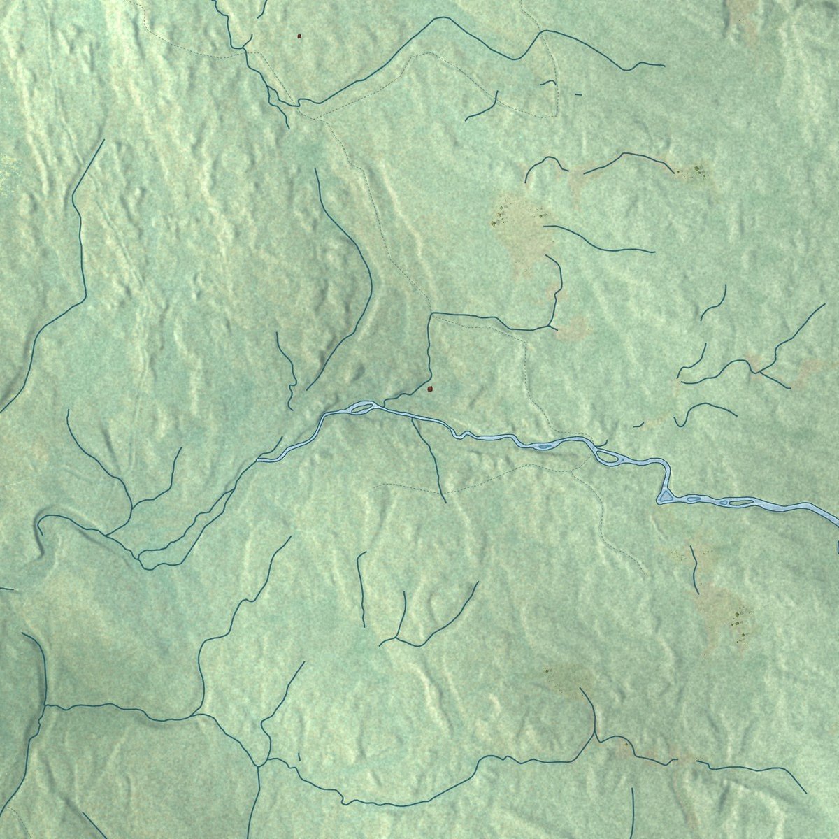 Second close-up of the map of Worth, New York print showing more streets and buildings