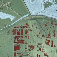 Second close-up of the map of Wright-Patterson AFB, Ohio print showing more streets and buildings