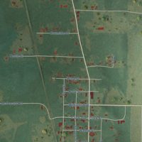 Second close-up of the map of Wrightsville, Arkansas print showing more streets and buildings