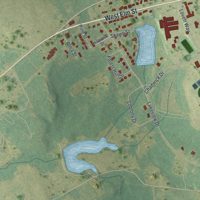 Second close-up of the map of Wrightsville, Georgia print showing more streets and buildings