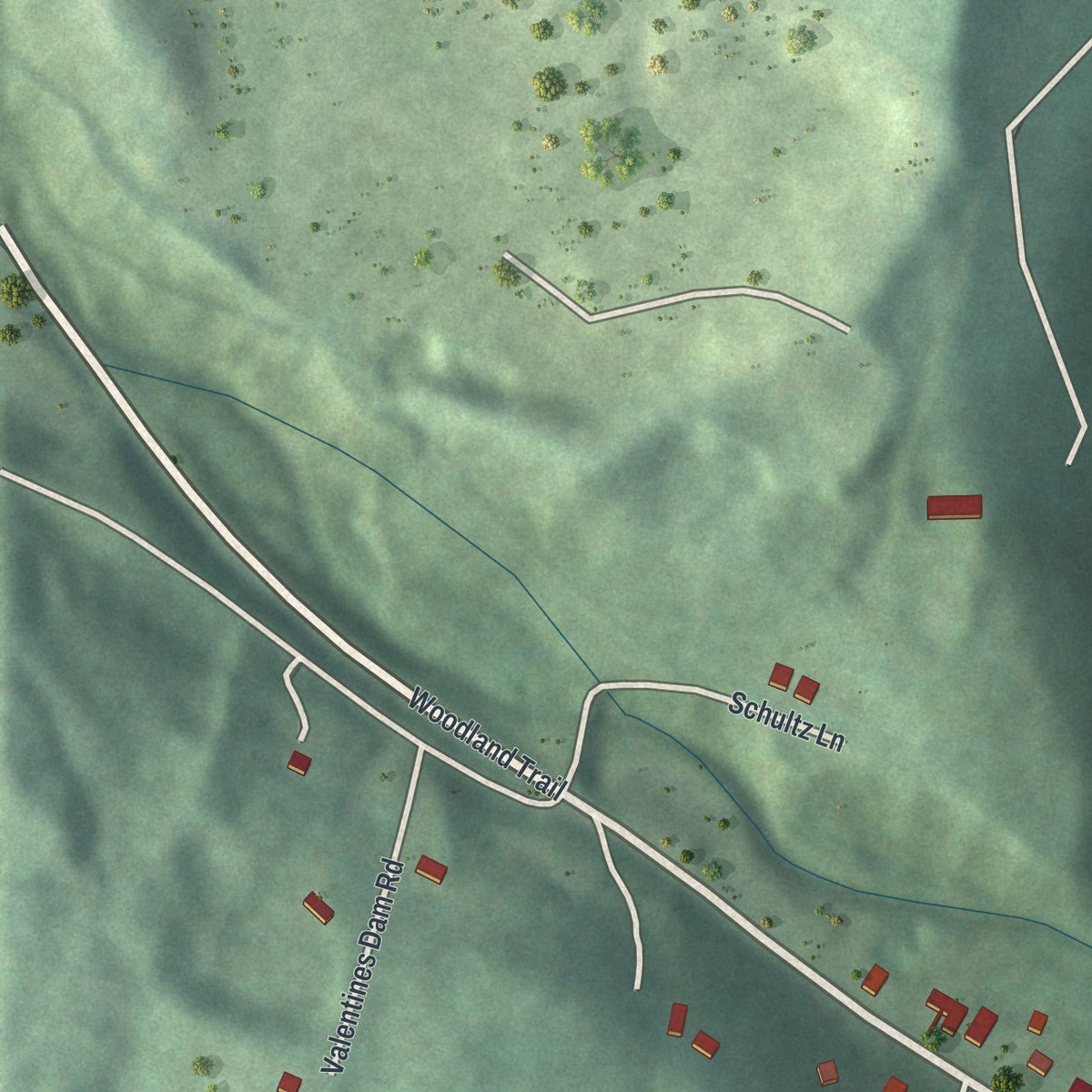 Second close-up of the map of Wurtsboro, New York print showing more streets and buildings