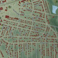 Second close-up of the map of Wyandanch, New York print showing more streets and buildings