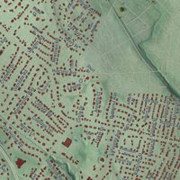 Second close-up of the map of Wyckoff, New Jersey print showing more streets and buildings