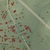 Second close-up of the map of Wye, Montana print showing more streets and buildings