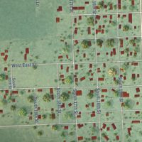 Second close-up of the map of Wymore, Nebraska print showing more streets and buildings