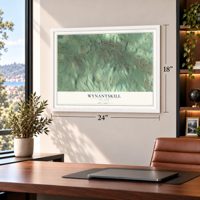 Wynantskill, New York map, 18 x 24 inch print in a white frame in a home office