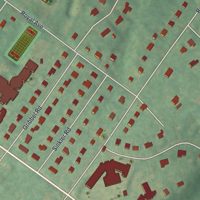 Second close-up of the map of Wyncote, Pennsylvania print showing more streets and buildings