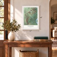 Wynnefield, Pennsylvania map, 12 x 18 inch print in a white frame in an entryway
