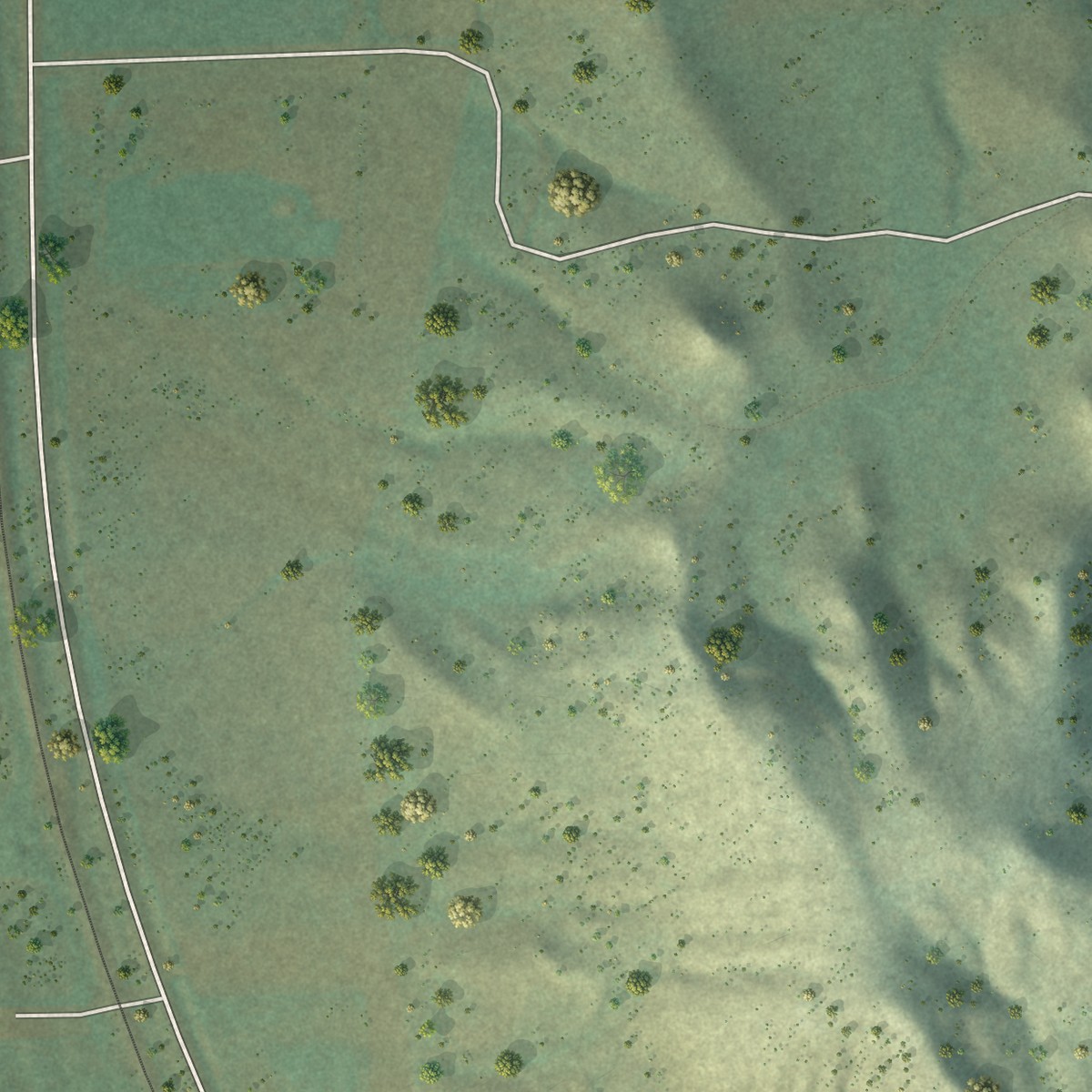Second close-up of the map of Wyola, Montana print showing more streets and buildings