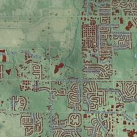 Second close-up of the map of Wyoming, Michigan print showing more streets and buildings
