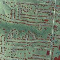 Second close-up of the map of Wyoming, Ohio print showing more streets and buildings