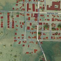 Second close-up of the map of Yamhill, Oregon print showing more streets and buildings