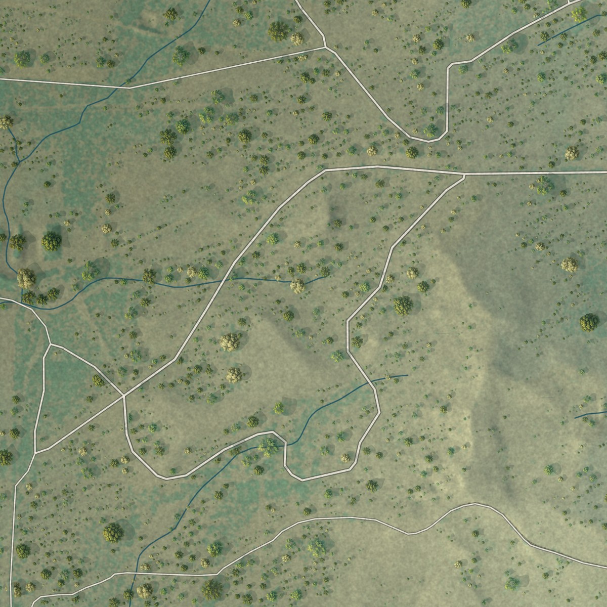 Second close-up of the map of Yancey, Texas print showing more streets and buildings