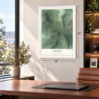 Yarnell, Pennsylvania map, 18 x 24 inch print in a white frame in a home office