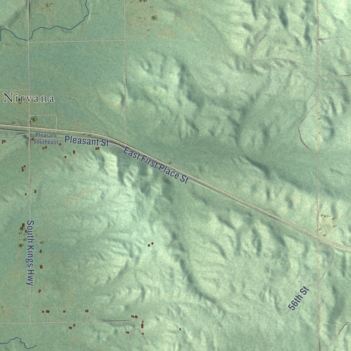 Second close-up of the map of Yates, Michigan print showing more streets and buildings