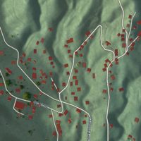 Second close-up of the map of Yaurel, Puerto Rico print showing more streets and buildings