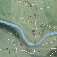 Second close-up of the map of Yellow Pine, Idaho print showing more streets and buildings