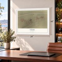 Yermo, California map, 18 x 24 inch print in a white frame in a home office