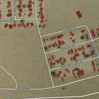 Second close-up of the map of Yermo, California print showing more streets and buildings
