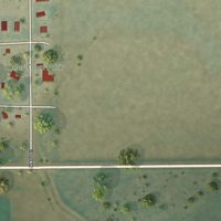 Second close-up of the map of Yoder, Wyoming print showing more streets and buildings