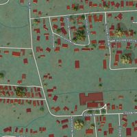 Second close-up of the map of Yoncalla, Oregon print showing more streets and buildings