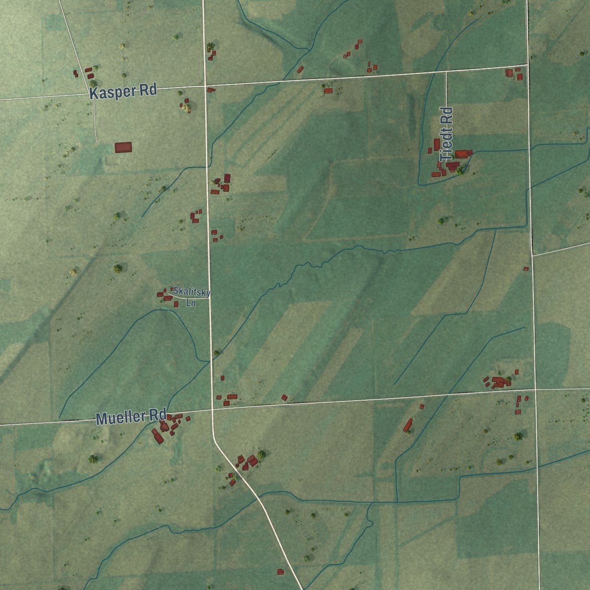Second close-up of the map of York, Dane County, Wisconsin print showing more streets and buildings