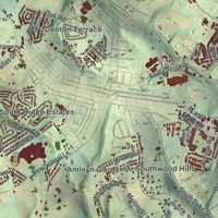 Second close-up of the map of York, York County, Pennsylvania print showing more streets and buildings
