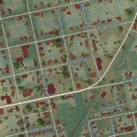 Second close-up of the map of Yorktown, Texas print showing more streets and buildings