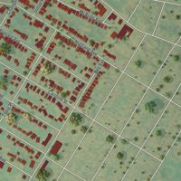 Second close-up of the map of Yorkville, New York print showing more streets and buildings