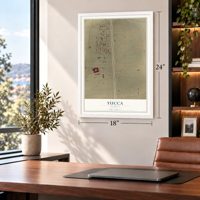 Yucca, Arizona map, 18 x 24 inch print in a white frame in a home office