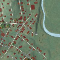 Second close-up of the map of Yukon, Pennsylvania print showing more streets and buildings